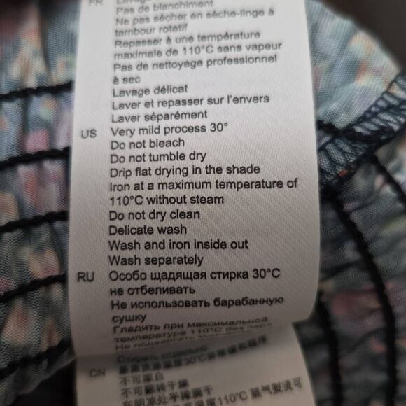 Sandro Pinelle Smocked Floral Mini Dress Blue Violet 40 UK or 8 US - Picture 7 of 10